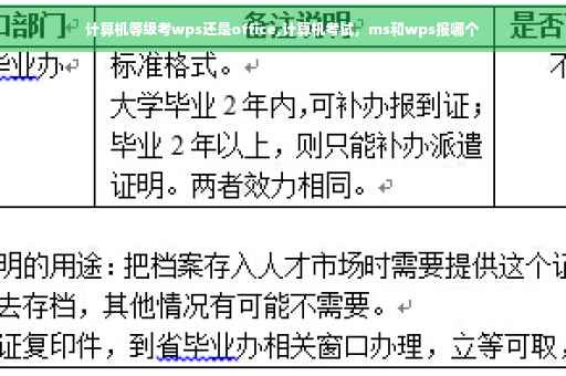 计算机等级考wps还是office,计算机考试，ms和wps报哪个