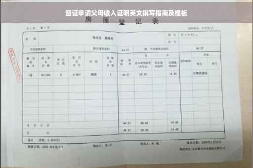 签证申请父母收入证明英文撰写指南及模板