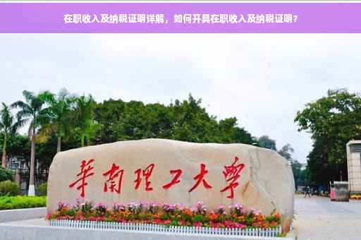 在职收入及纳税证明详解，如何开具在职收入及纳税证明？