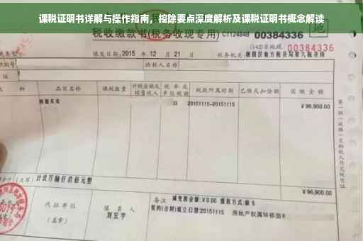 课税证明书详解与操作指南，控除要点深度解析及课税证明书概念解读
