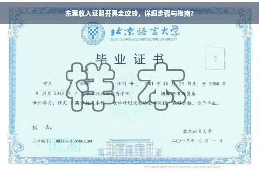 东莞收入证明开具全攻略，详细步骤与指南?