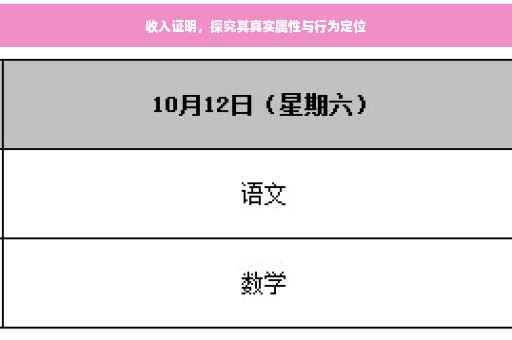 收入证明，探究其真实属性与行为定位