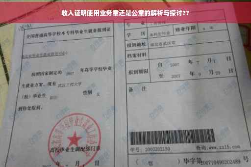 收入证明使用业务章还是公章的解析与探讨??