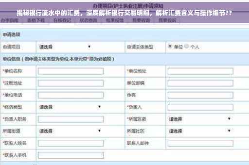 揭秘银行流水中的汇费，深度解析银行交易明细，解析汇费含义与操作细节??