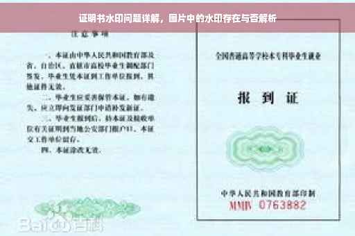 证明书水印问题详解，图片中的水印存在与否解析