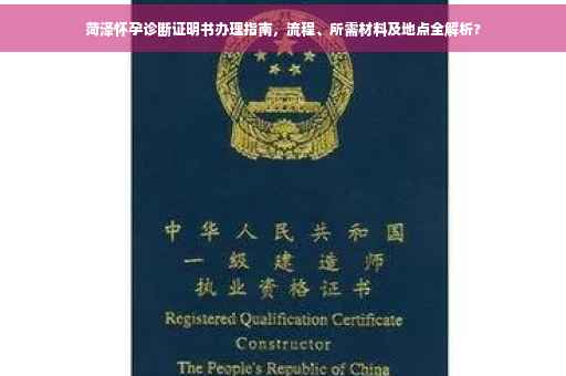 菏泽怀孕诊断证明书办理指南，流程、所需材料及地点全解析?