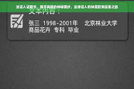 法证人证明书，揭开真相的神秘面纱，法律证人的神圣职责探索之旅