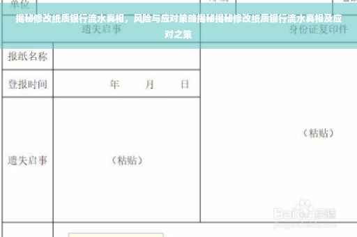 揭秘修改纸质银行流水真相，风险与应对策略揭秘揭秘修改纸质银行流水真相及应对之策