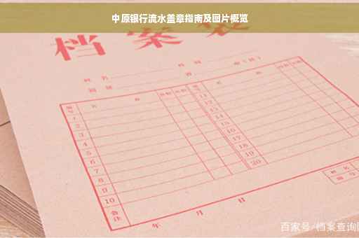 中原银行流水盖章指南及图片概览