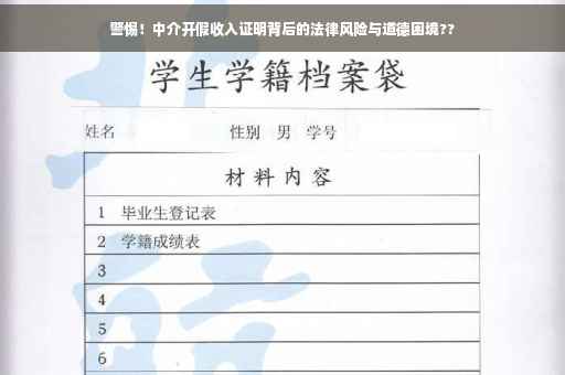 警惕！中介开假收入证明背后的法律风险与道德困境??