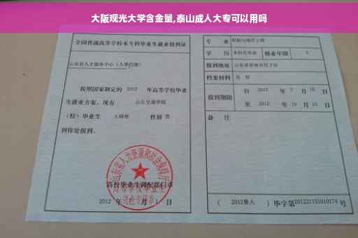 大阪观光大学含金量,泰山成人大专可以用吗