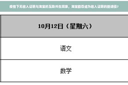 疫情下无收入证明与淘宝的互助共生现象，淘宝能否成为收入证明的新途径？