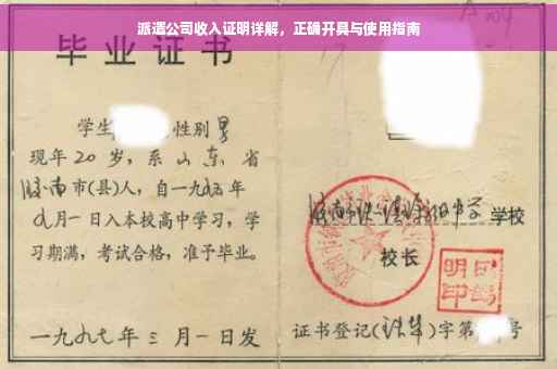 派遣公司收入证明详解，正确开具与使用指南