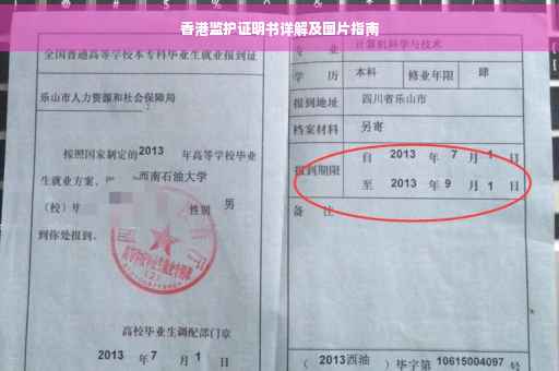 香港监护证明书详解及图片指南