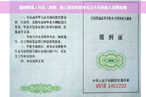 揭秘普通人的收入真相，收入背后的故事与三千元的收入证明指南