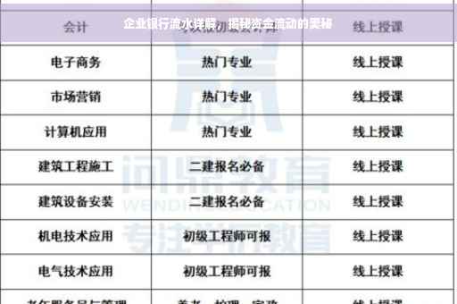 企业银行流水详解，揭秘资金流动的奥秘