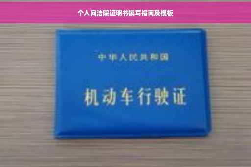 个人向法院证明书撰写指南及模板