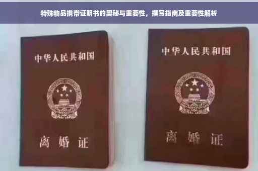特殊物品携带证明书的奥秘与重要性，撰写指南及重要性解析