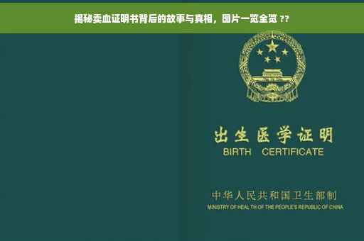 揭秘卖血证明书背后的故事与真相，图片一览全览 ??