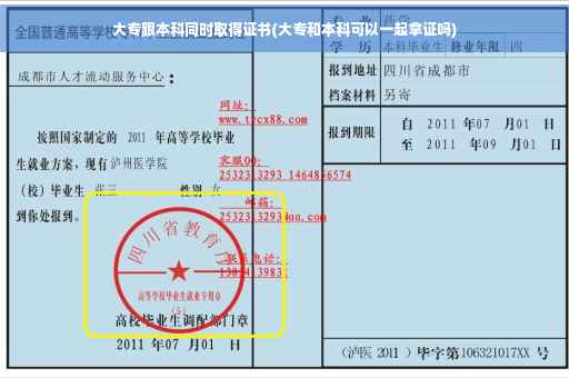大专跟本科同时取得证书(大专和本科可以一起拿证吗)