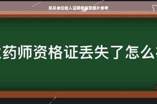 机关单位收入证明模板及图片参考