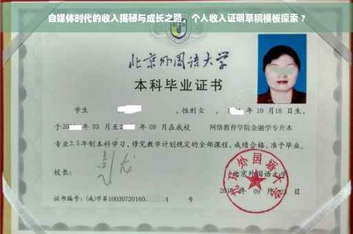 自媒体时代的收入揭秘与成长之路，个人收入证明草稿模板探索 ?