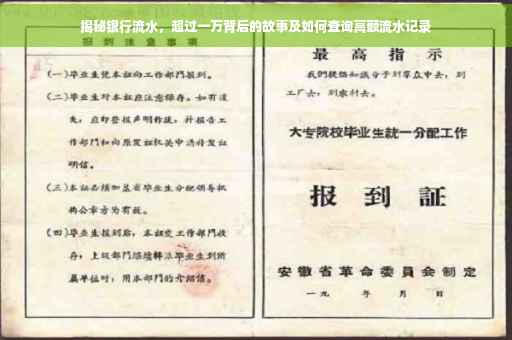揭秘银行流水，超过一万背后的故事及如何查询高额流水记录