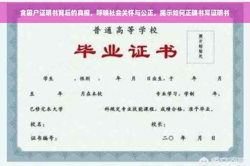 贪困户证明书背后的真相，呼唤社会关怀与公正，揭示如何正确书写证明书