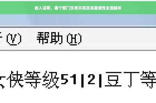 收入证明，哪个部门负责开具及其重要性全面解析