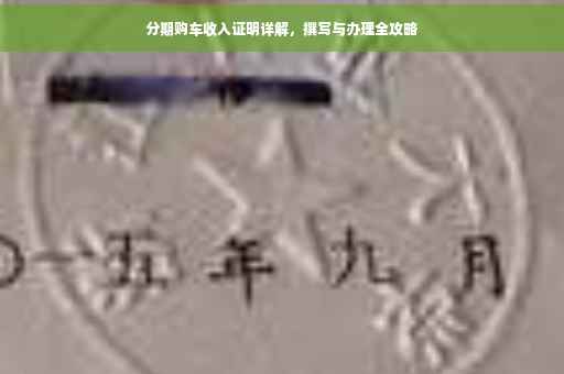 分期购车收入证明详解，撰写与办理全攻略