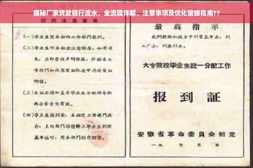 揭秘厂家贷款银行流水，全流程详解、注意事项及优化策略指南??