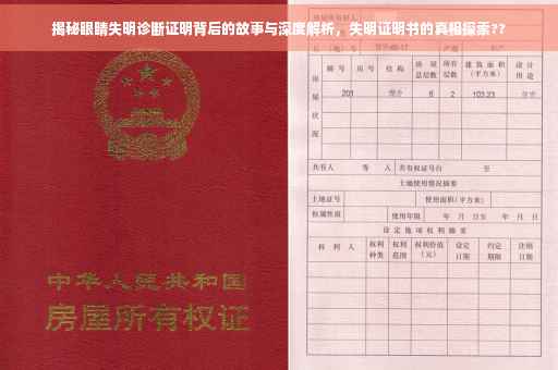 揭秘眼睛失明诊断证明背后的故事与深度解析，失明证明书的真相探索??