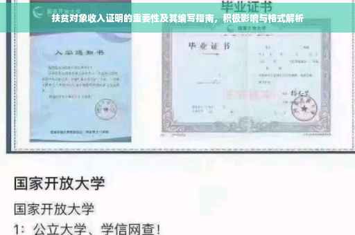 扶贫对象收入证明的重要性及其编写指南，积极影响与格式解析