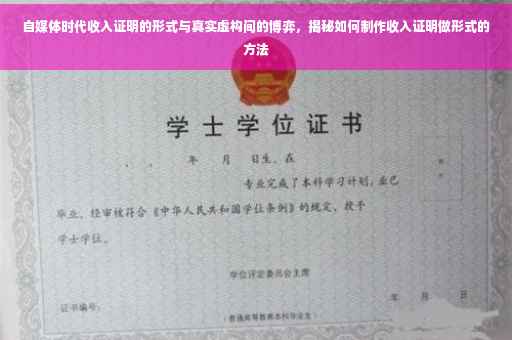 自媒体时代收入证明的形式与真实虚构间的博弈，揭秘如何制作收入证明做形式的方法