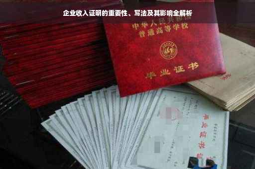 企业收入证明的重要性、写法及其影响全解析