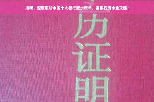 揭秘，深度解析中国十大银行流水账单，各银行流水全攻略！