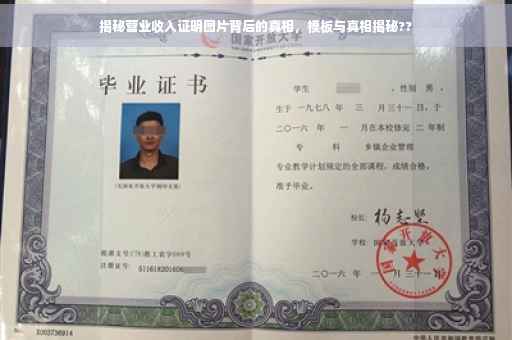 揭秘营业收入证明图片背后的真相，模板与真相揭秘??