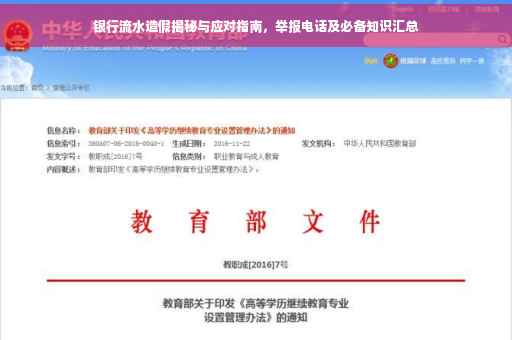 银行流水造假揭秘与应对指南，举报电话及必备知识汇总