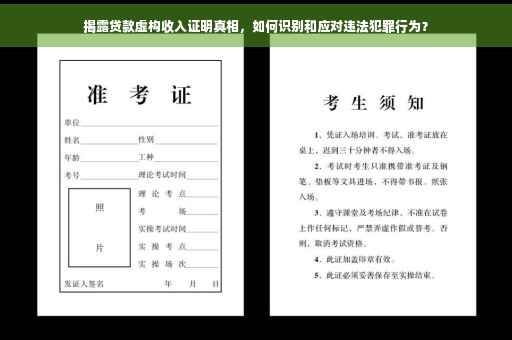 揭露贷款虚构收入证明真相，如何识别和应对违法犯罪行为？