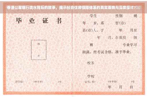 香港公屋银行流水背后的故事，揭示社会住房保障体系的真实面貌与深度探讨?⚡️
