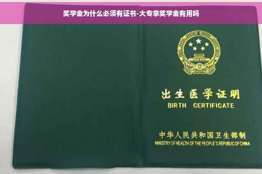 奖学金为什么必须有证书-大专拿奖学金有用吗