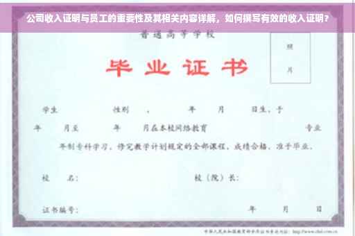 公司收入证明与员工的重要性及其相关内容详解，如何撰写有效的收入证明？