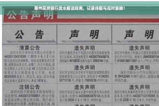 惠州买房银行流水解读指南，记录详解与应对策略！