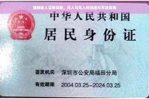 揭秘收入证明真相，月入与年入的选择与写法指南
