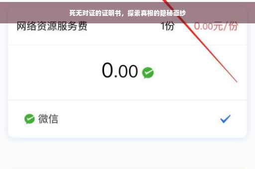 死无对证的证明书，探索真相的隐秘面纱