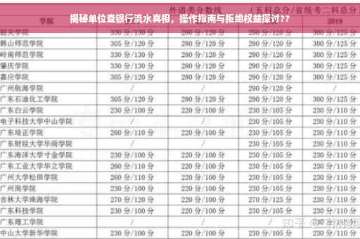 揭秘单位查银行流水真相，操作指南与拒绝权益探讨??