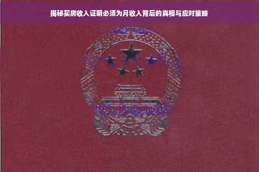 揭秘买房收入证明必须为月收入背后的真相与应对策略