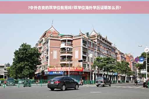 ?中外合资的双学位有用吗?双学位海外学历证明怎么开?