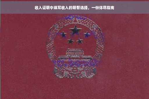收入证明中填写收入的明智选择，一份详尽指南