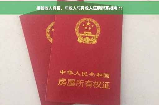 揭秘收入真相，年收入与月收入证明撰写指南 ??